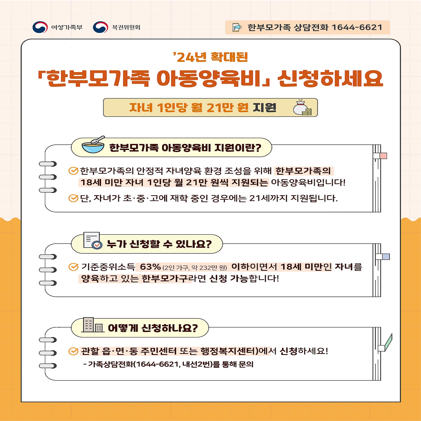 한부모아동양육비 홍보